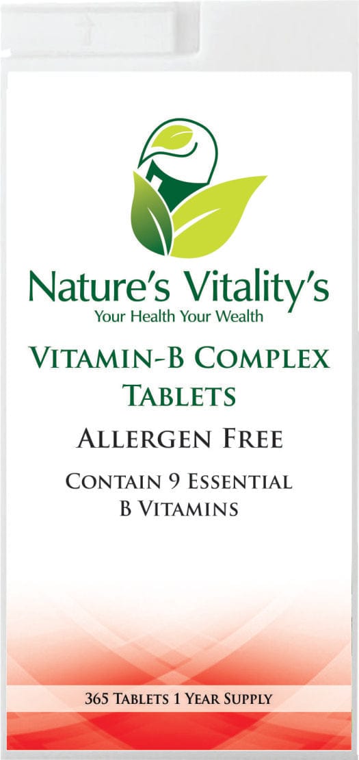 Nature's Vitality's Vitamin B Complex 365 Tablets Contains Vitamins B1, B2, B3, B5, B6, B12, Biotin,