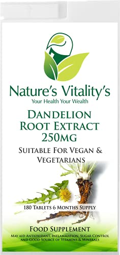 Dandelion Root Extract Supplement 180 Tablets 6 Month Supply