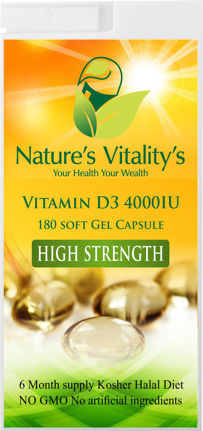 Vitamin D D3 4000 IU Capsules Super Strength 180 Soft gel Capsule1 Year Supply