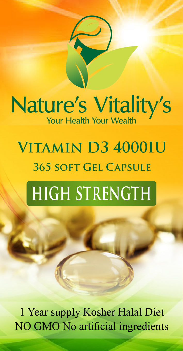 Vitamin D D3 4000 IU Capsules Super Strength 365 Soft gel Capsule1 Year Supply