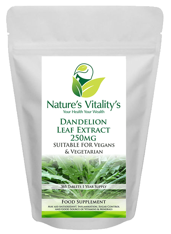 Nature's Vitality's Nature's Vitality's Dandelion Leaf Extract Supplement 180 Tablets Immune Support, Liver Health Men Health Weight Management Digestive Support Anti-inflammatory